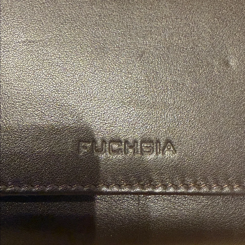 Fuchsia Paris brown Leather Clutch